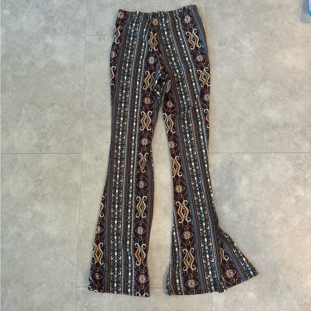 Bear Dance Multicolor Patterned Flare Pants